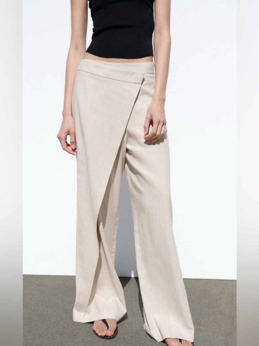 Zara Linen Blend Pareo Pants
